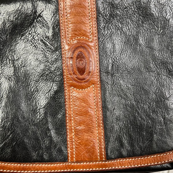 Vintage Pollini Italian Leather Crossbody Bag‎ Purse Classic Brown Black 12x7x4 - Picture 3 of 15